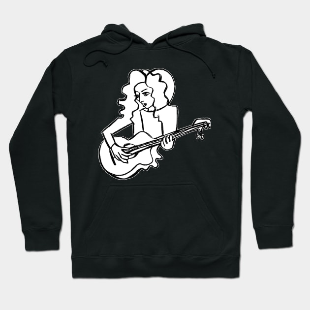 Female Guitarist, Girl Band Hoodie by badlydrawnbabe